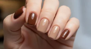 brown beige nails