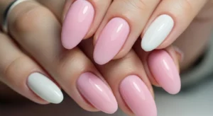 pink white nails