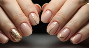 nude gold nails