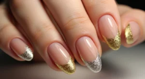 glitter french tip nails