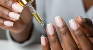 Natural glossy nails clean nail look on dark skin