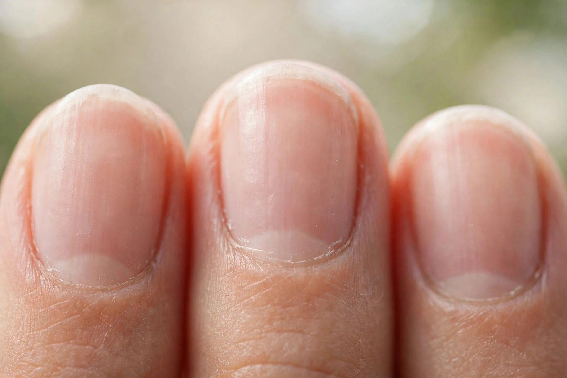 bare natural nails with neat cuticles and a healthy shine