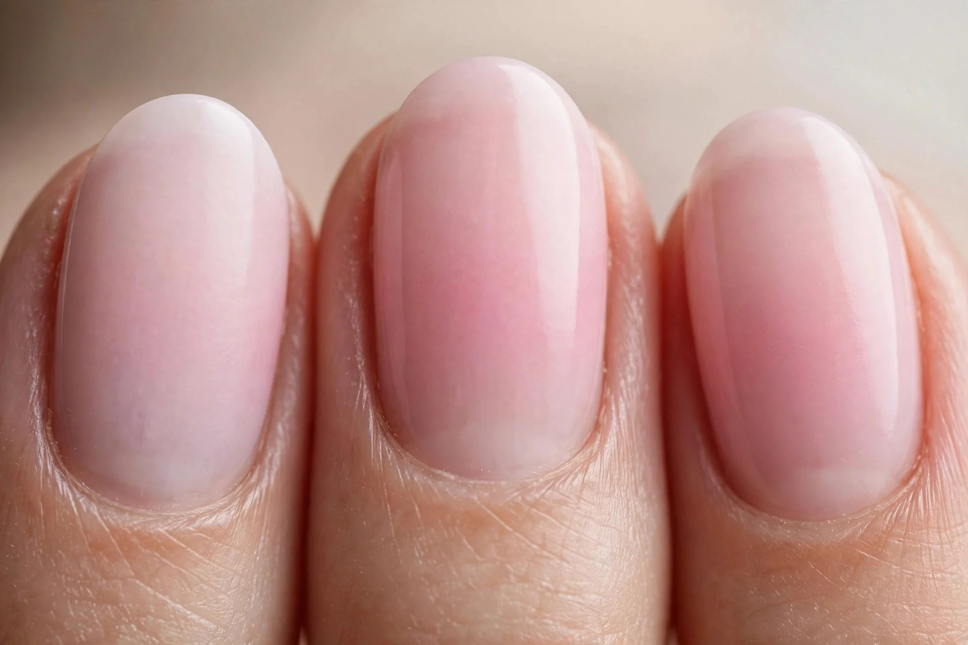 Pink ombré fade, oval nails