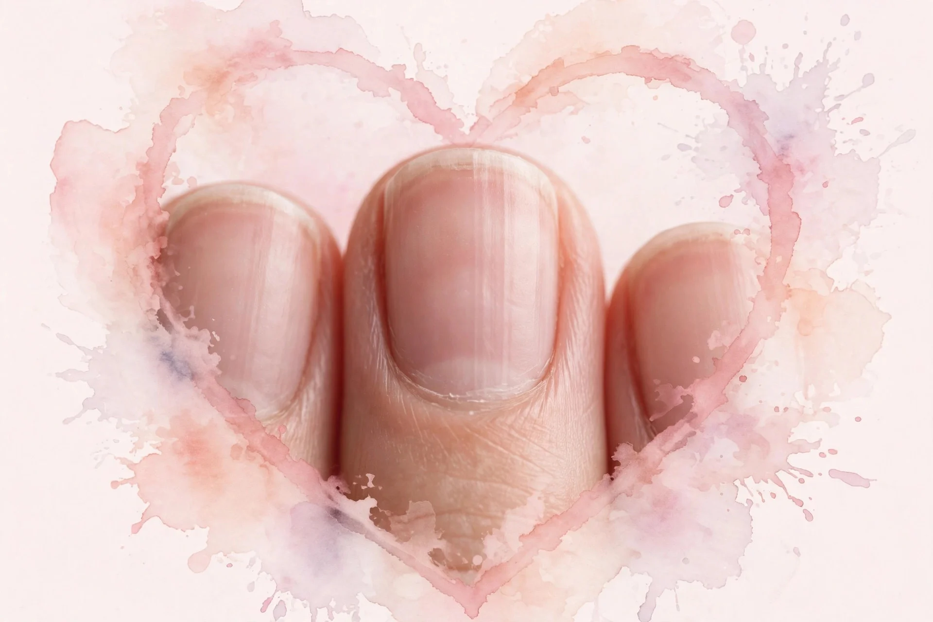 Watercolour wash with heart outline